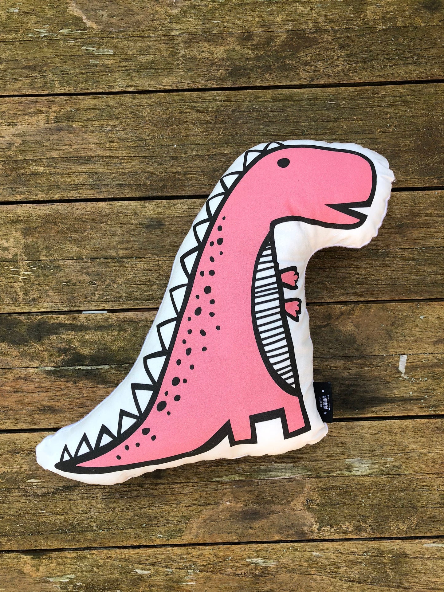 Dinosaur, Pink - Plush Pillow
