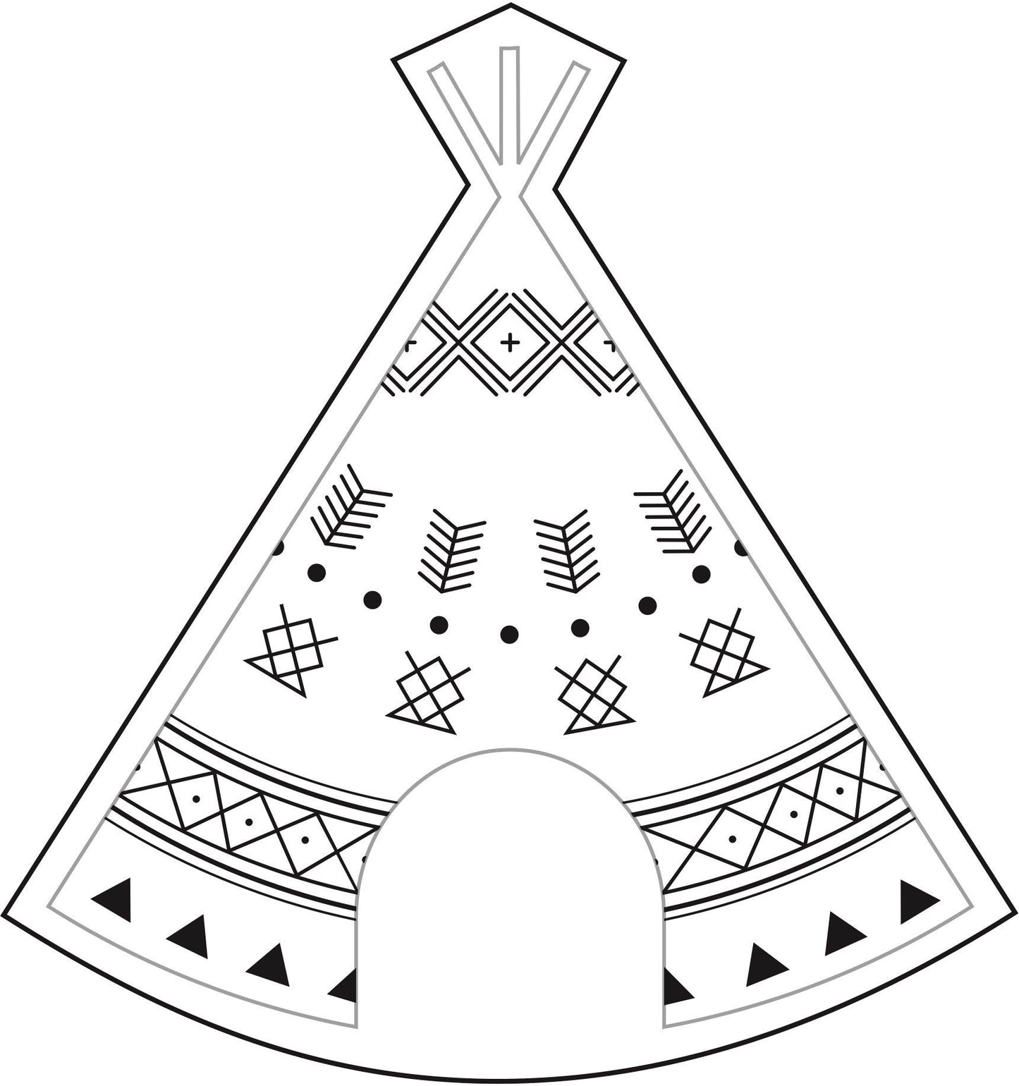 White Teepee - Plush Pillow