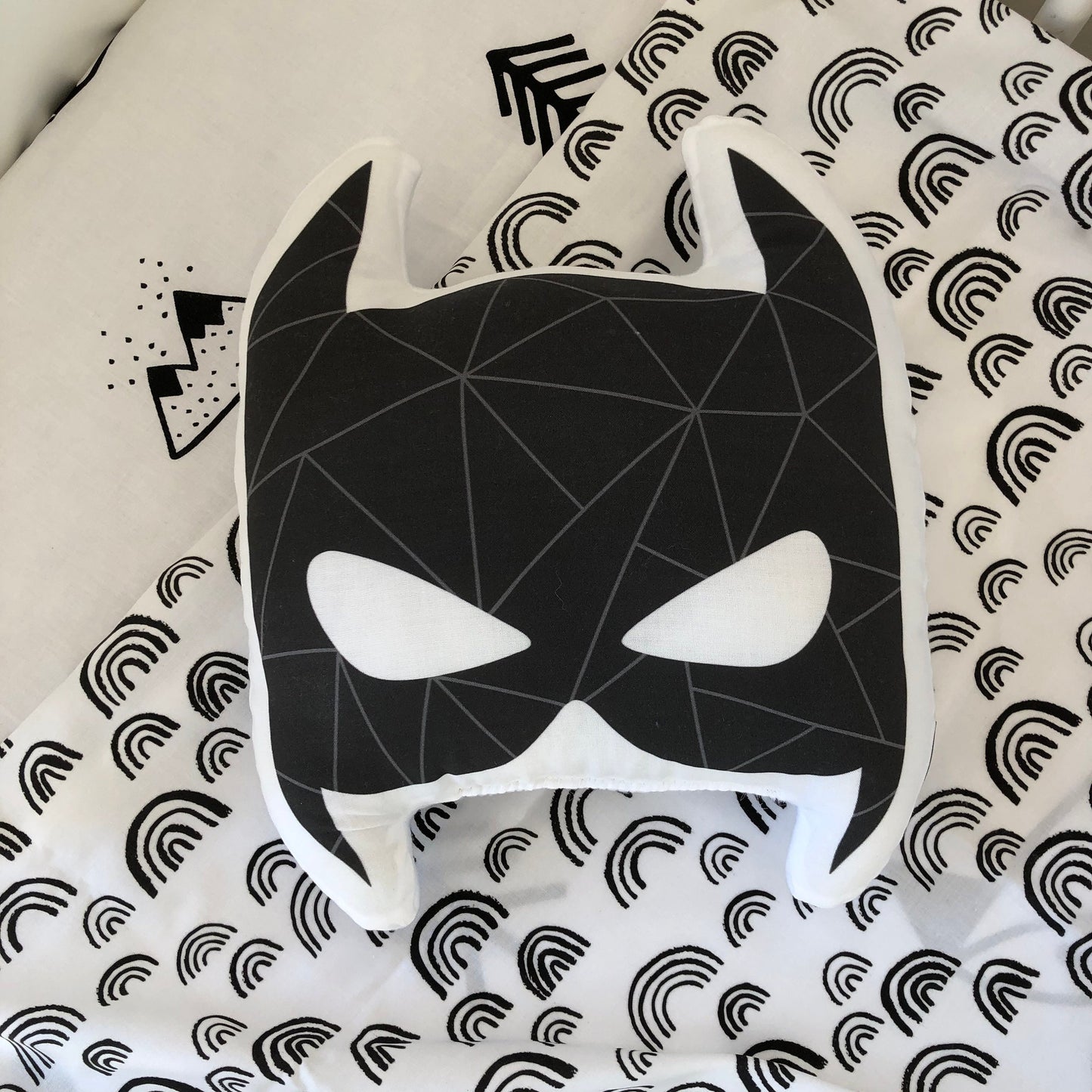 Nursery Cushion, Bat pillow, Plush Bat, Monochrome Pillow, Children's Room Decor, Gift for Kids, Monochrome nursery, baby gifts