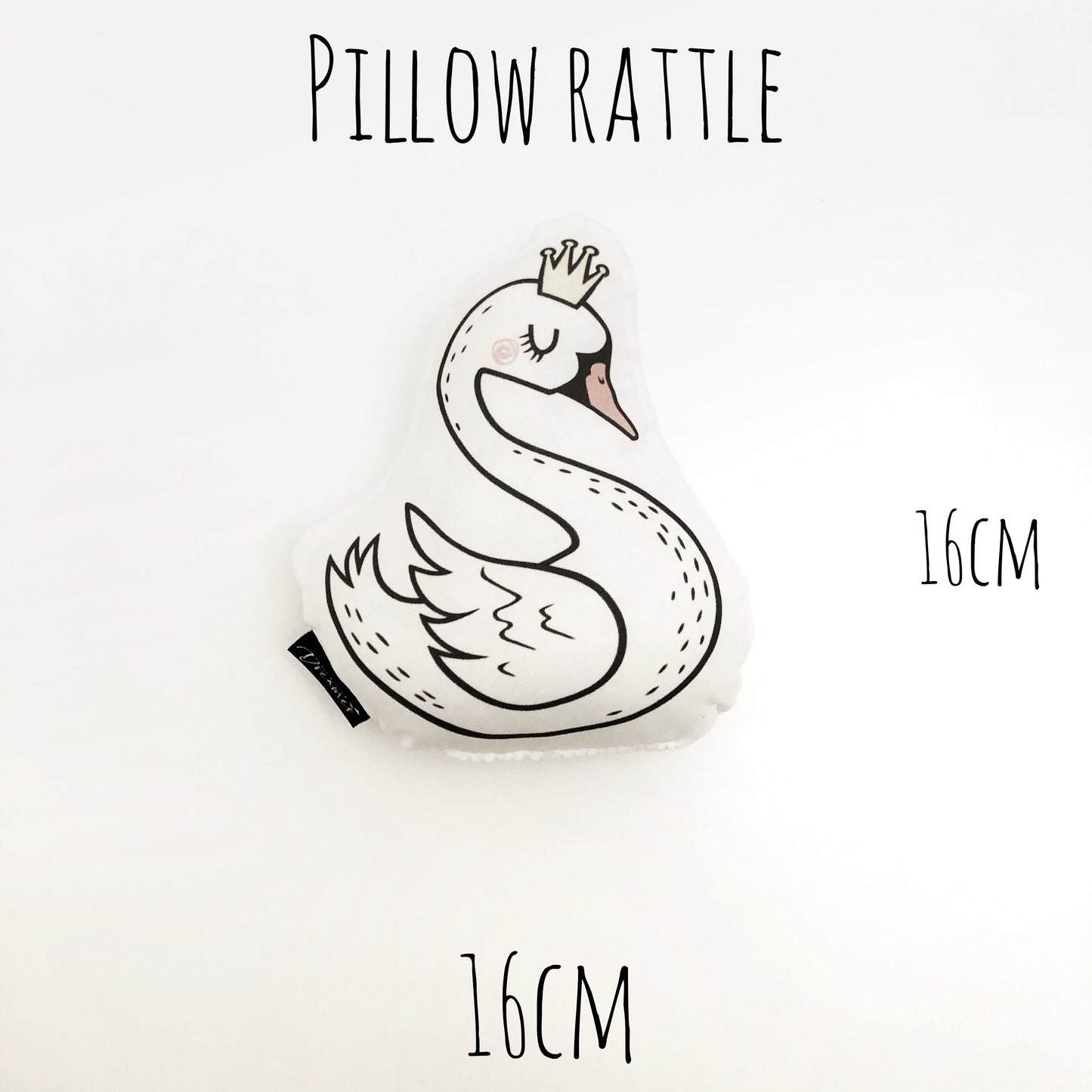 Rattle - Swan - Plush Pillow