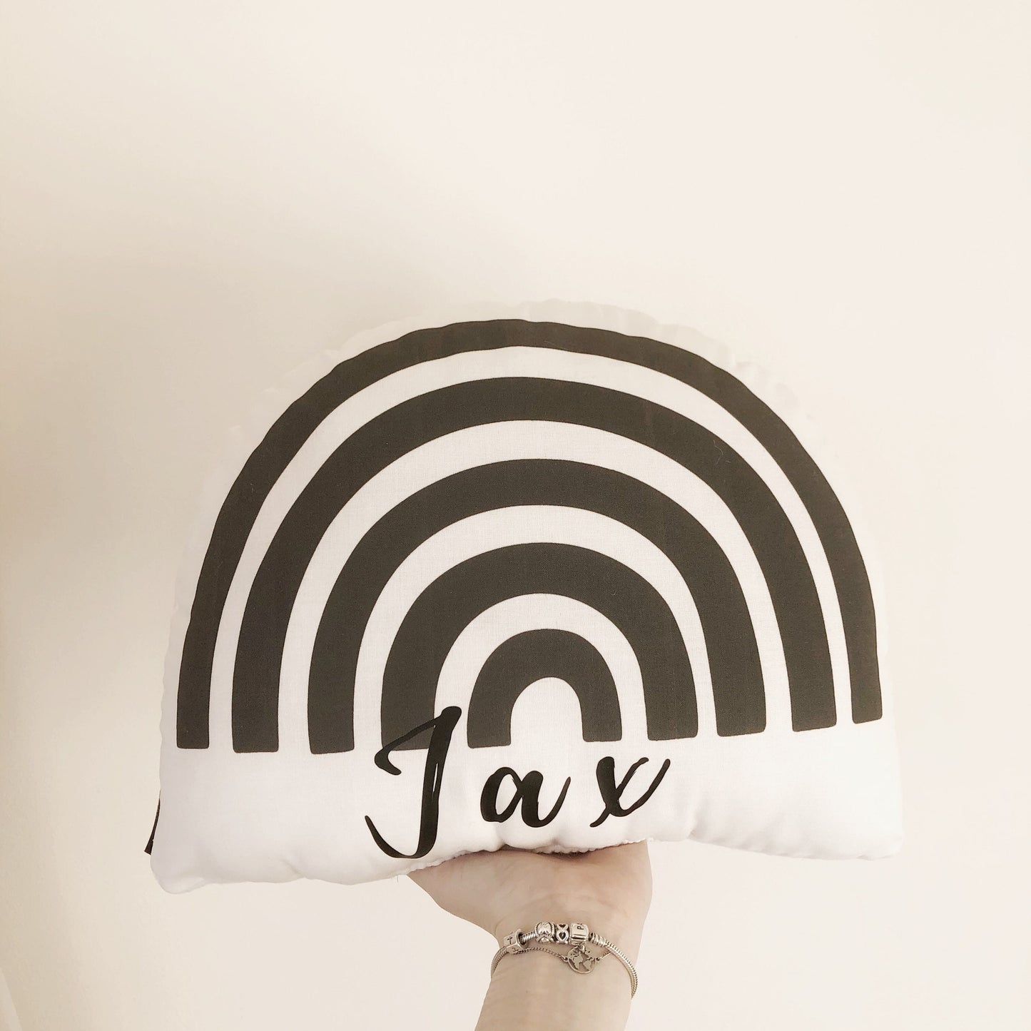 Rainbow - Plush Pillow - Black and White