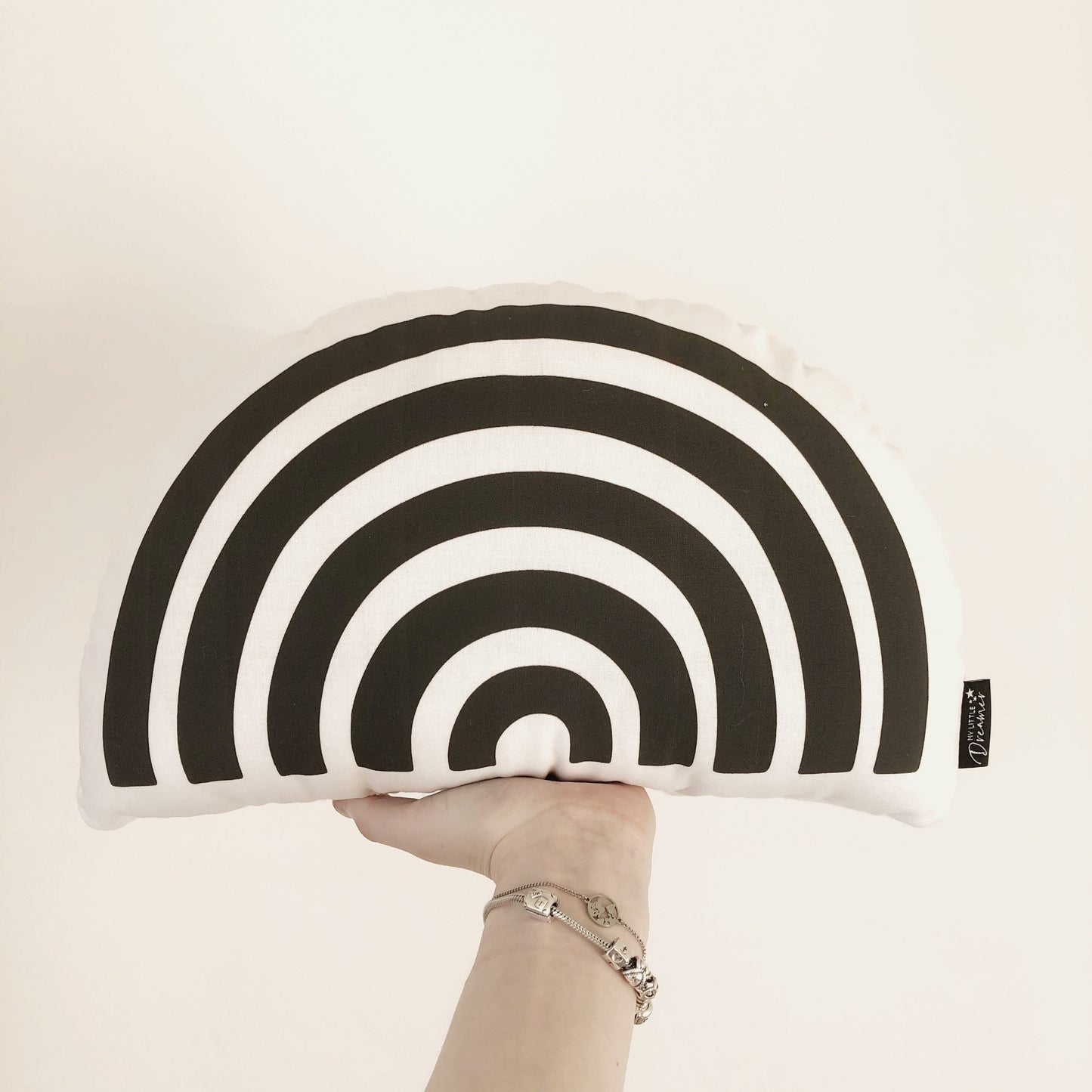 Rainbow - Plush Pillow - Black and White