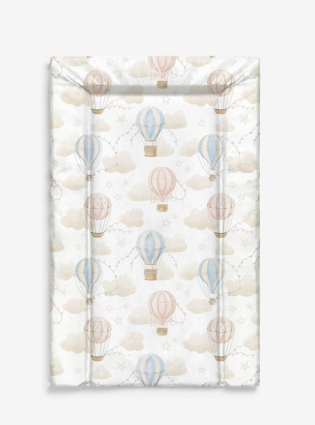 Multiple Hot Air Balloons, Pink & Blue - Baby Changing Mat