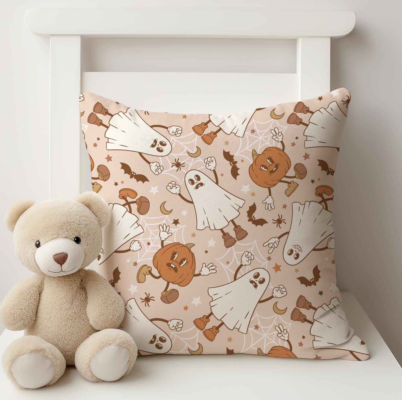 Boho Ghost Bedding, Kids and Baby Bedding, First Halloween, Duvet Covers, Fitted Sheets, Halloween Bedding, Spooky Bedding