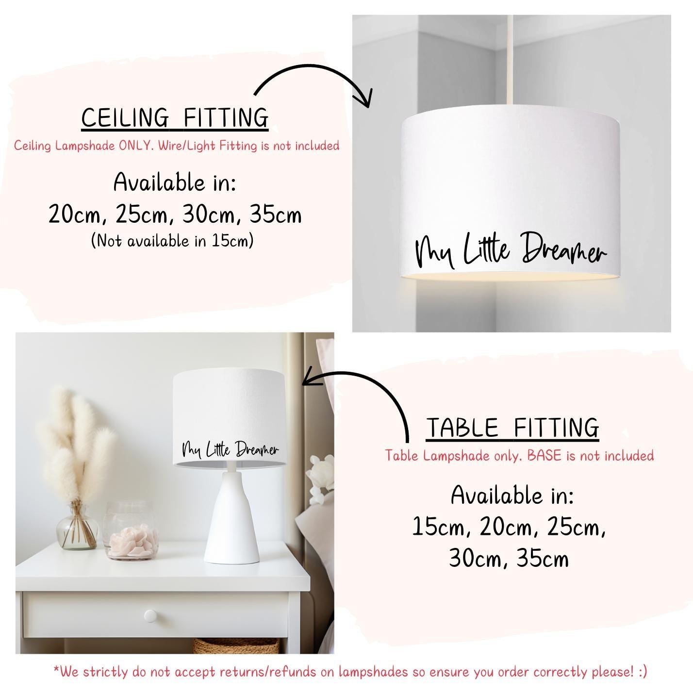 Pink Rainbows and Dots- Lampshade