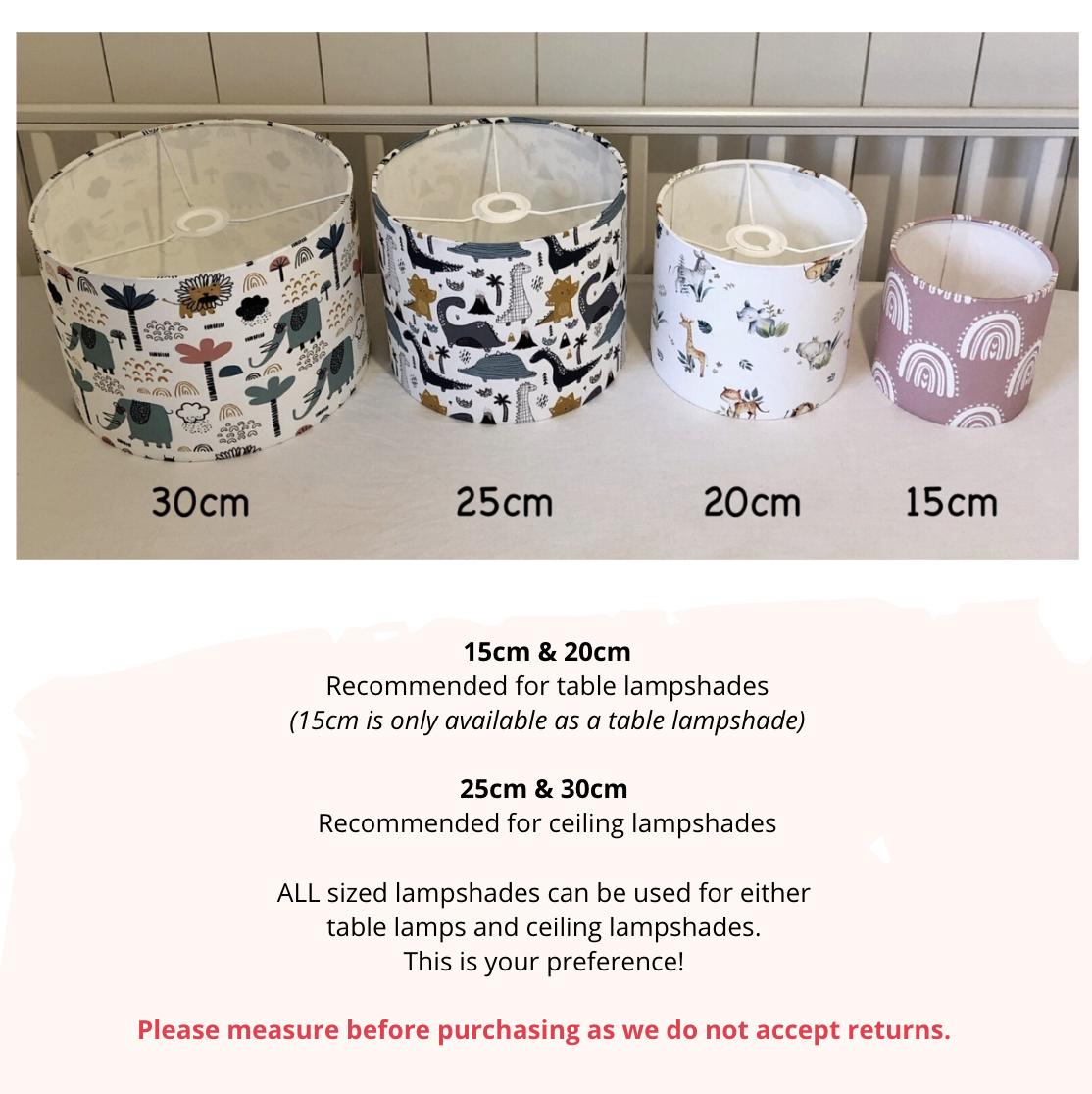 Dinosaurs, Pink & Blue - Lampshade