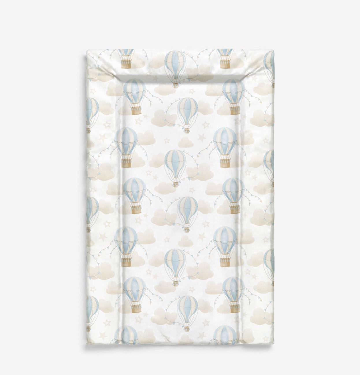 Multiple Hot Air Balloons, Blue - Baby Changing Mat