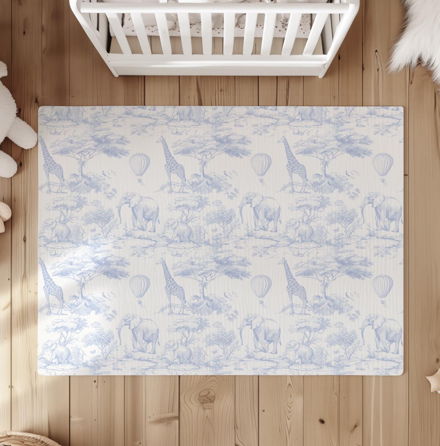 Safari Chinoiserie Toile de Jouy, Blue - Rug