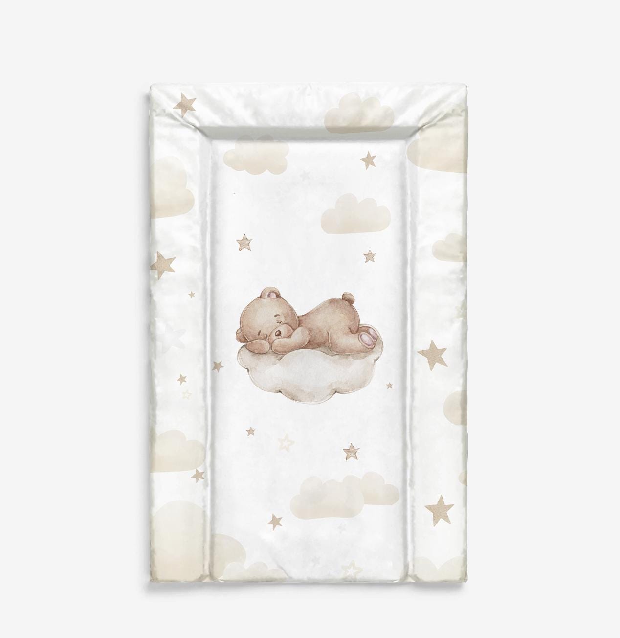 Bear on Clouds, Beige - Baby Changing Mat