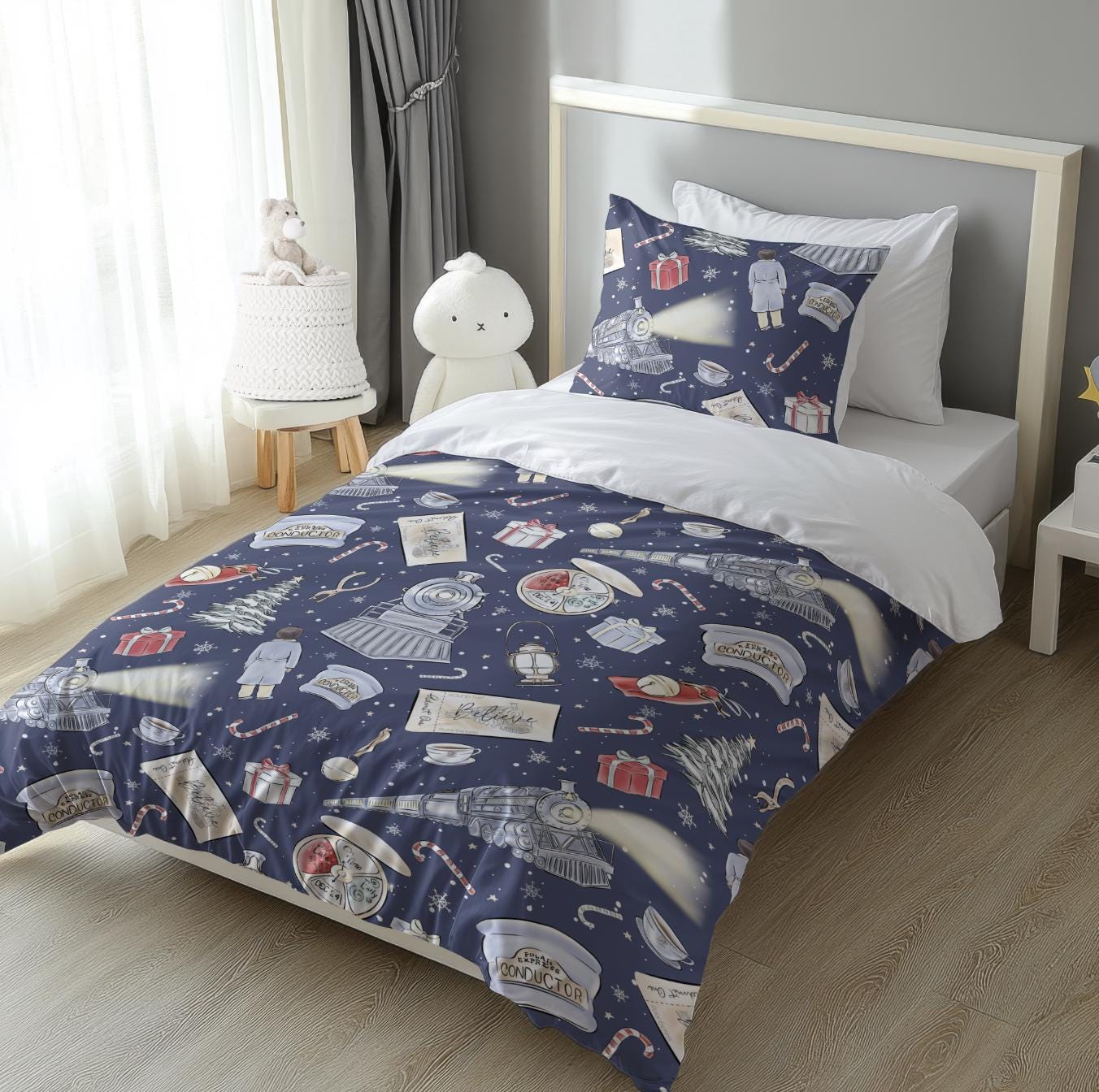 Christmas - Polar Train Express, Bedding, Duvet Covers, Fitted Sheets, Festive bedding, Christmas Train, Beleive Bedding, Kids Bedding