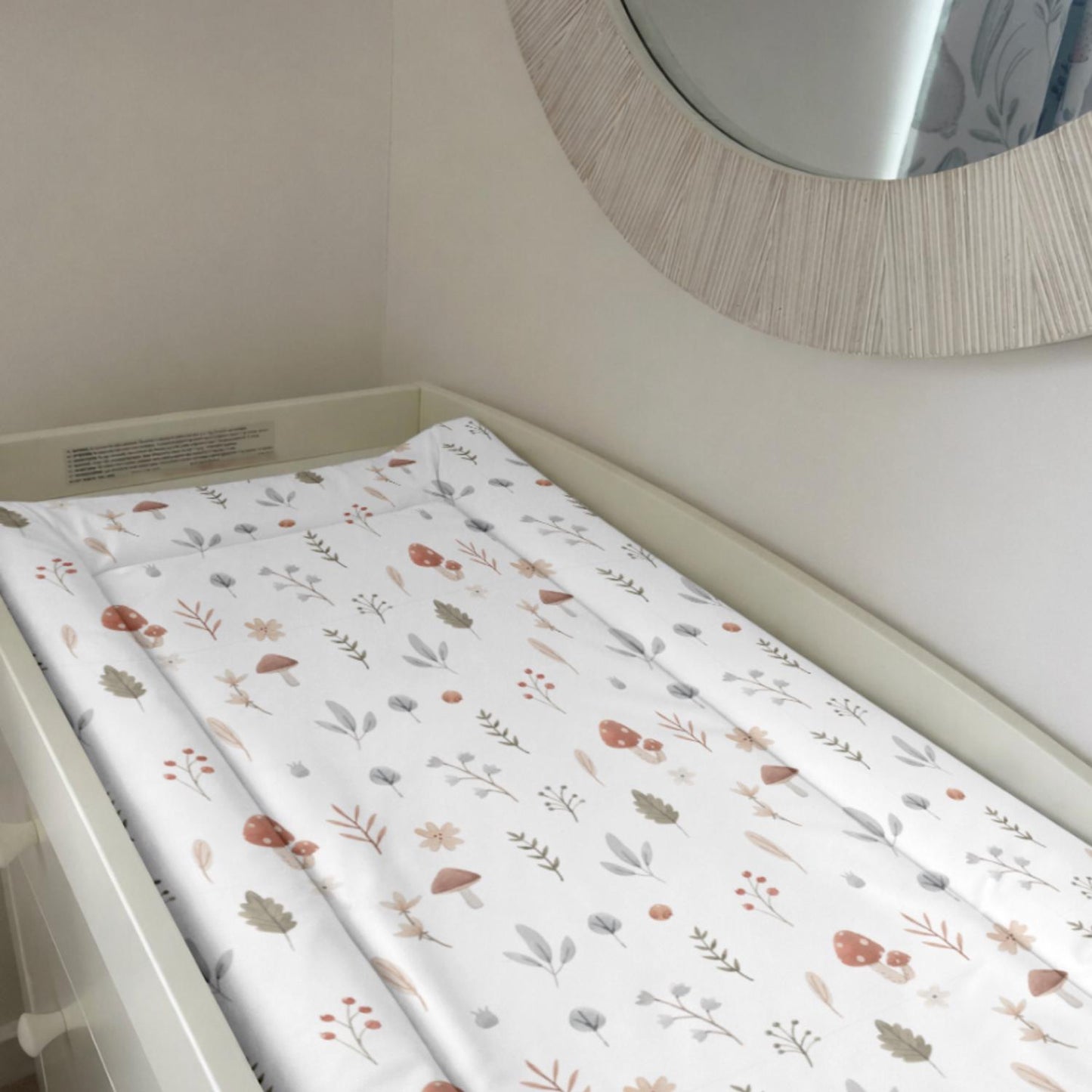 Woodland Mushrooms and Flowers - Baby Changing Mat