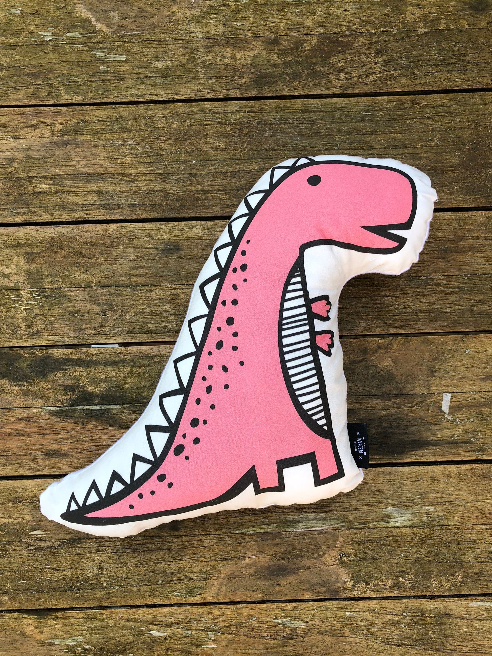 Dinosaur, Pink - Plush Pillow