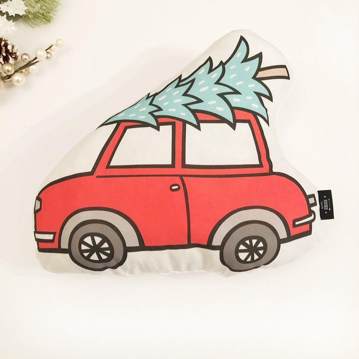 Christmas Car - Plush Pillow