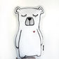 White Bear with Red Heart - Plush Pillow