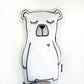 White Bear with Red Heart - Plush Pillow