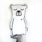 White Bear with Red Heart - Plush Pillow