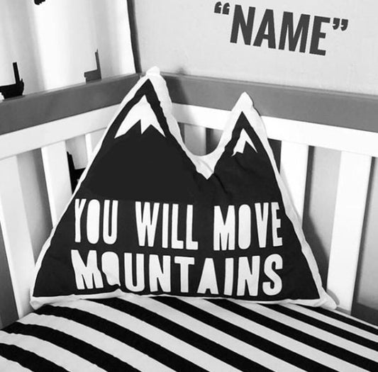 Personalised "Name" You Will Move Mountains - Plush Pillow