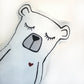 White Bear with Red Heart - Plush Pillow