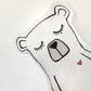 White Bear with Red Heart - Plush Pillow