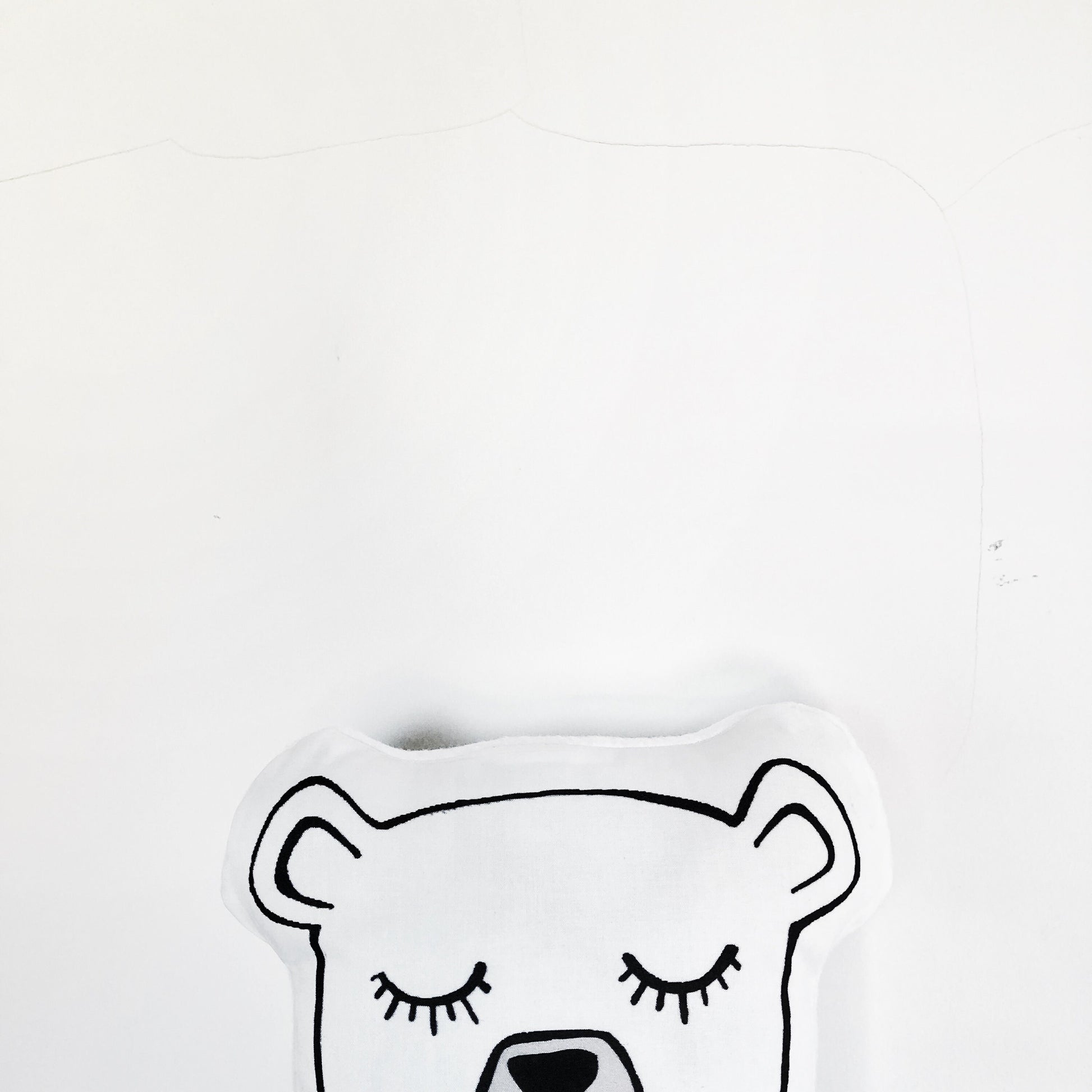 White Bear with Red Heart - Plush Pillow