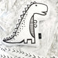 Monochrome Dinosaur - Plush Pillow