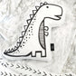Monochrome Dinosaur - Plush Pillow