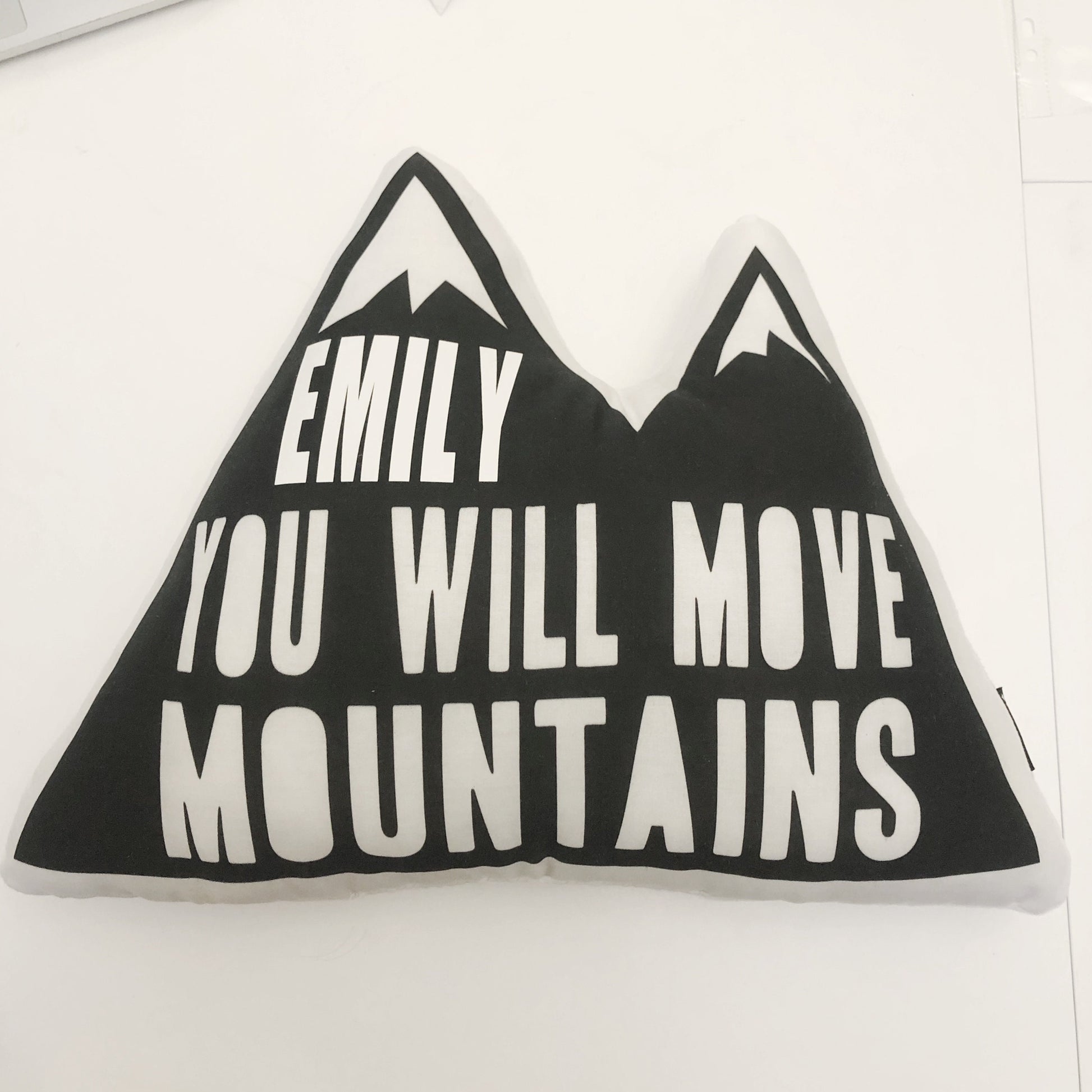 Personalised "Name" You Will Move Mountains - Plush Pillow