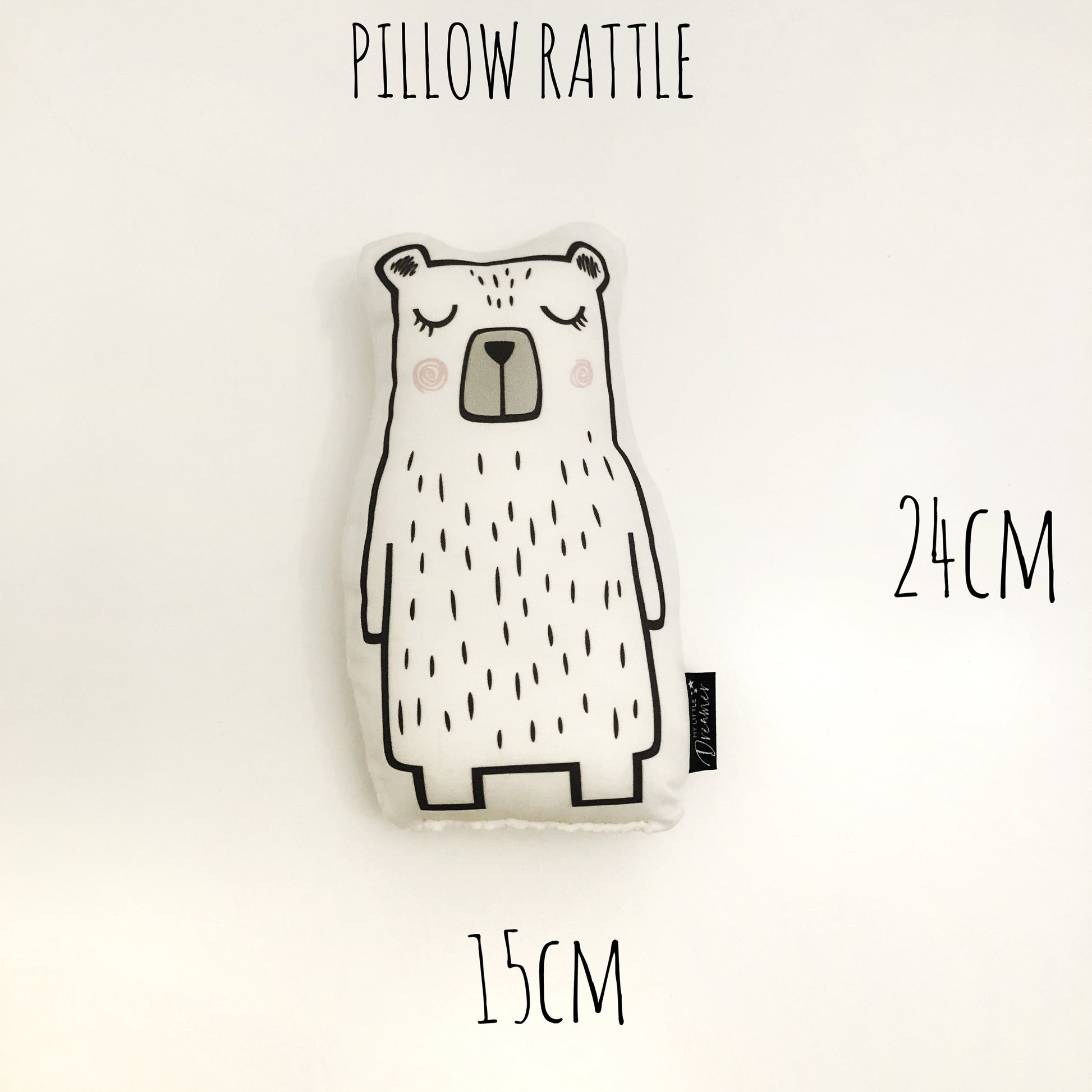 Rattle - White Bear - Plush Pillow