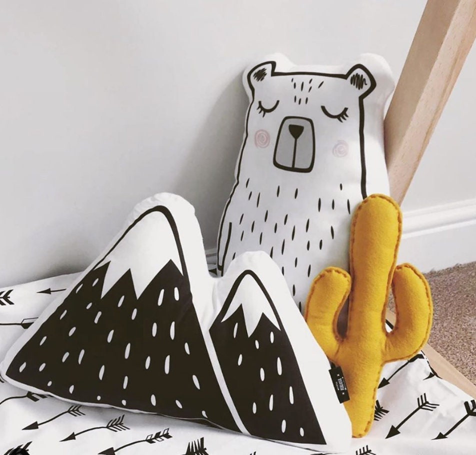 Cartoon Mountain - Plush Pillow