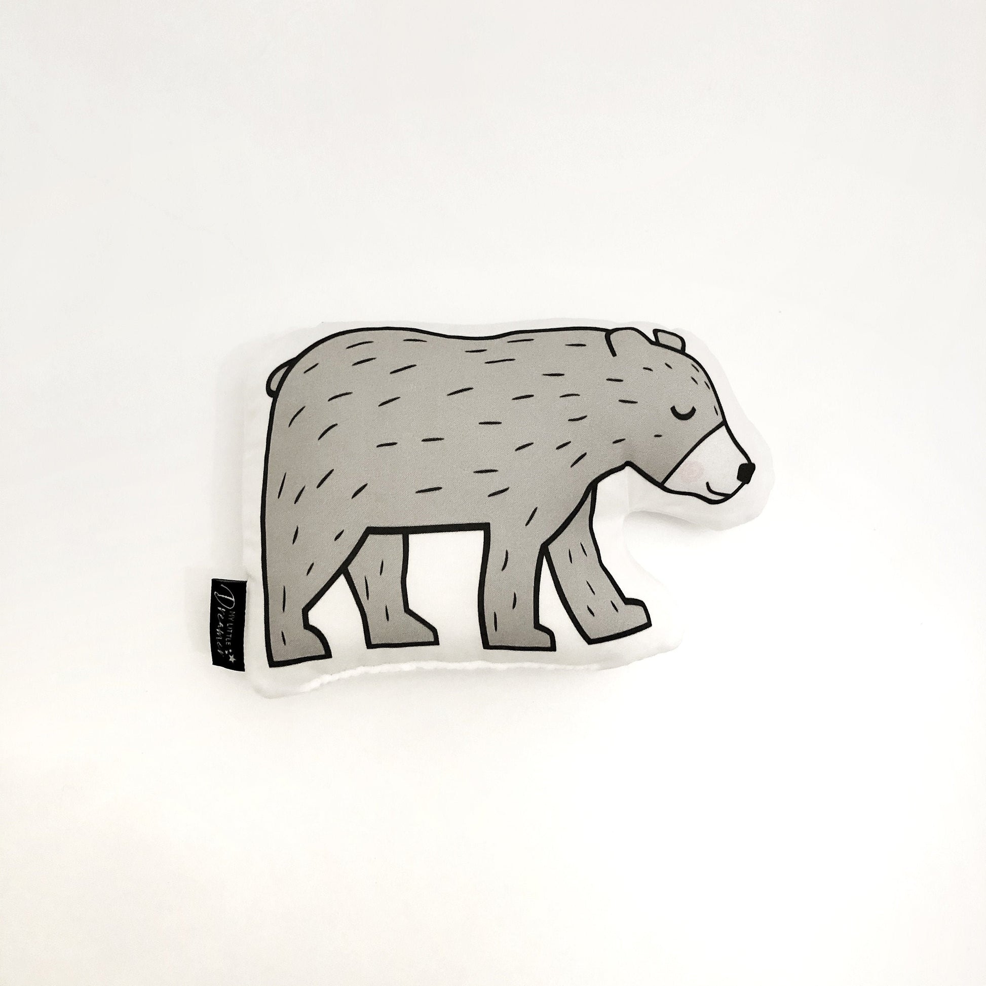 Rattle - Grey Bear - Plush Pillow