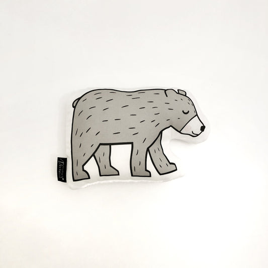 Rattle - Grey Bear - Plush Pillow