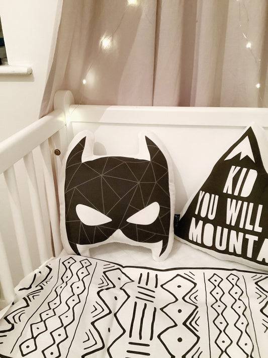 Nursery Cushion, Bat pillow, Plush Bat, Monochrome Pillow, Children's Room Decor, Gift for Kids, Monochrome nursery, baby gifts
