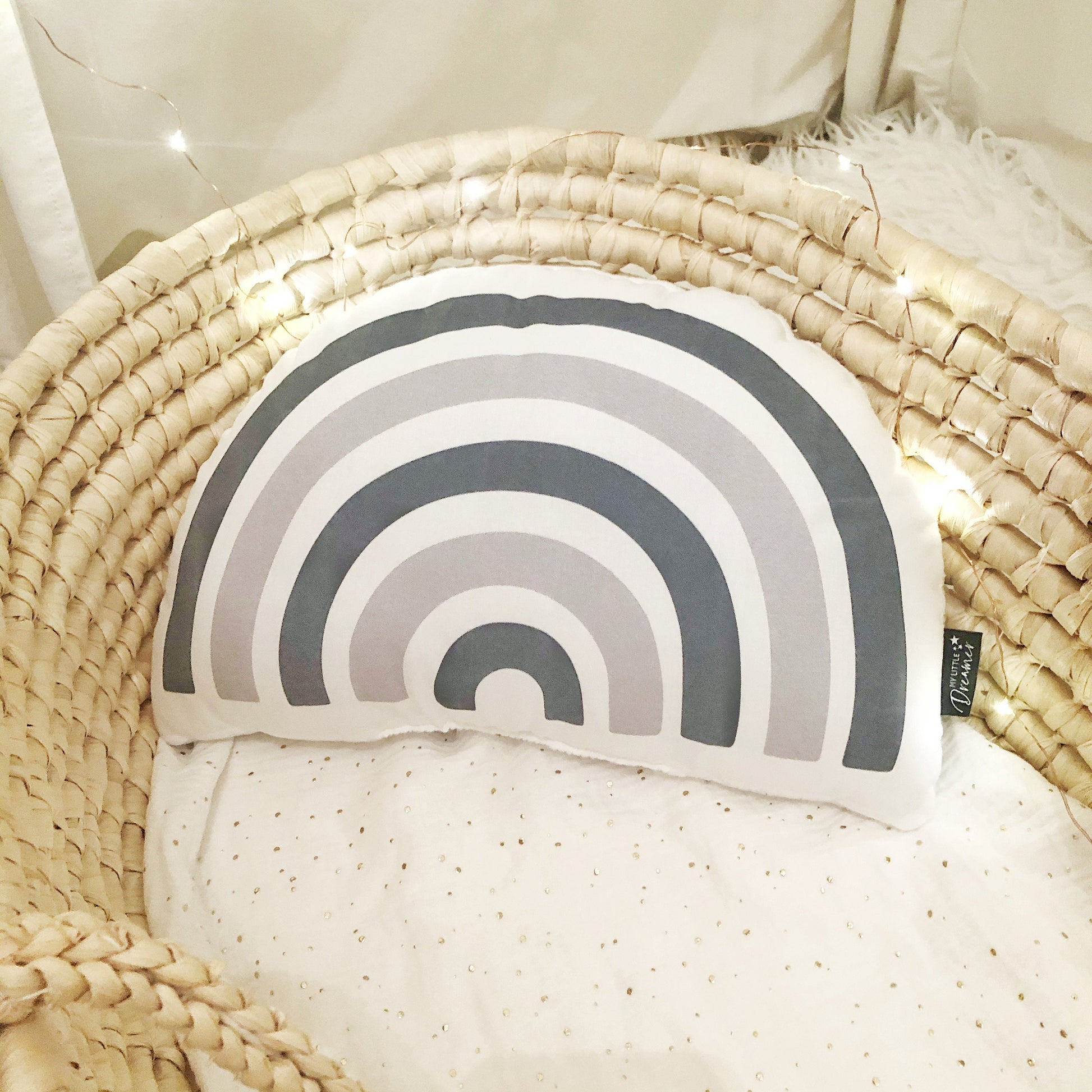 Rainbow Pillow, Navy Blue - Plush Pillow