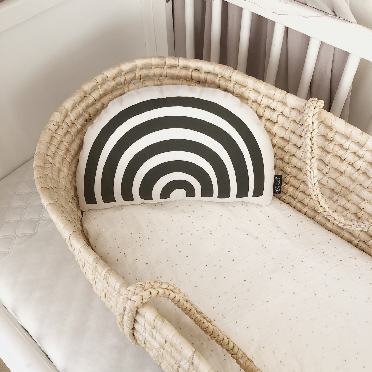 Rainbow - Plush Pillow - Black and White