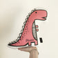 Dinosaur, Pink - Plush Pillow