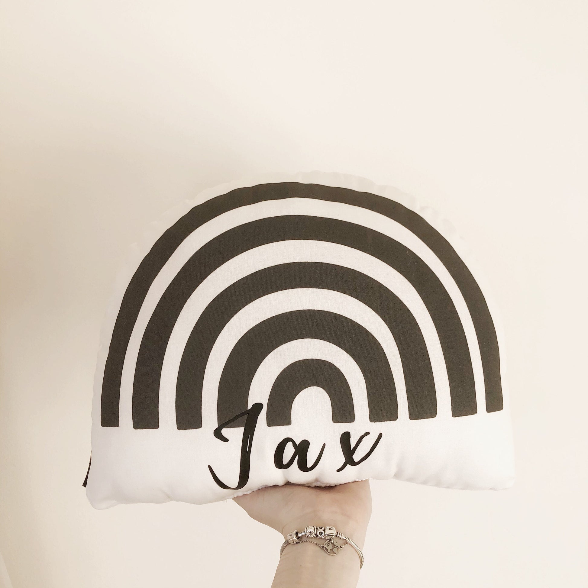 Rainbow - Plush Pillow - Black and White