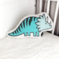Triceratops, Green Dinosaur - Plush Pillow