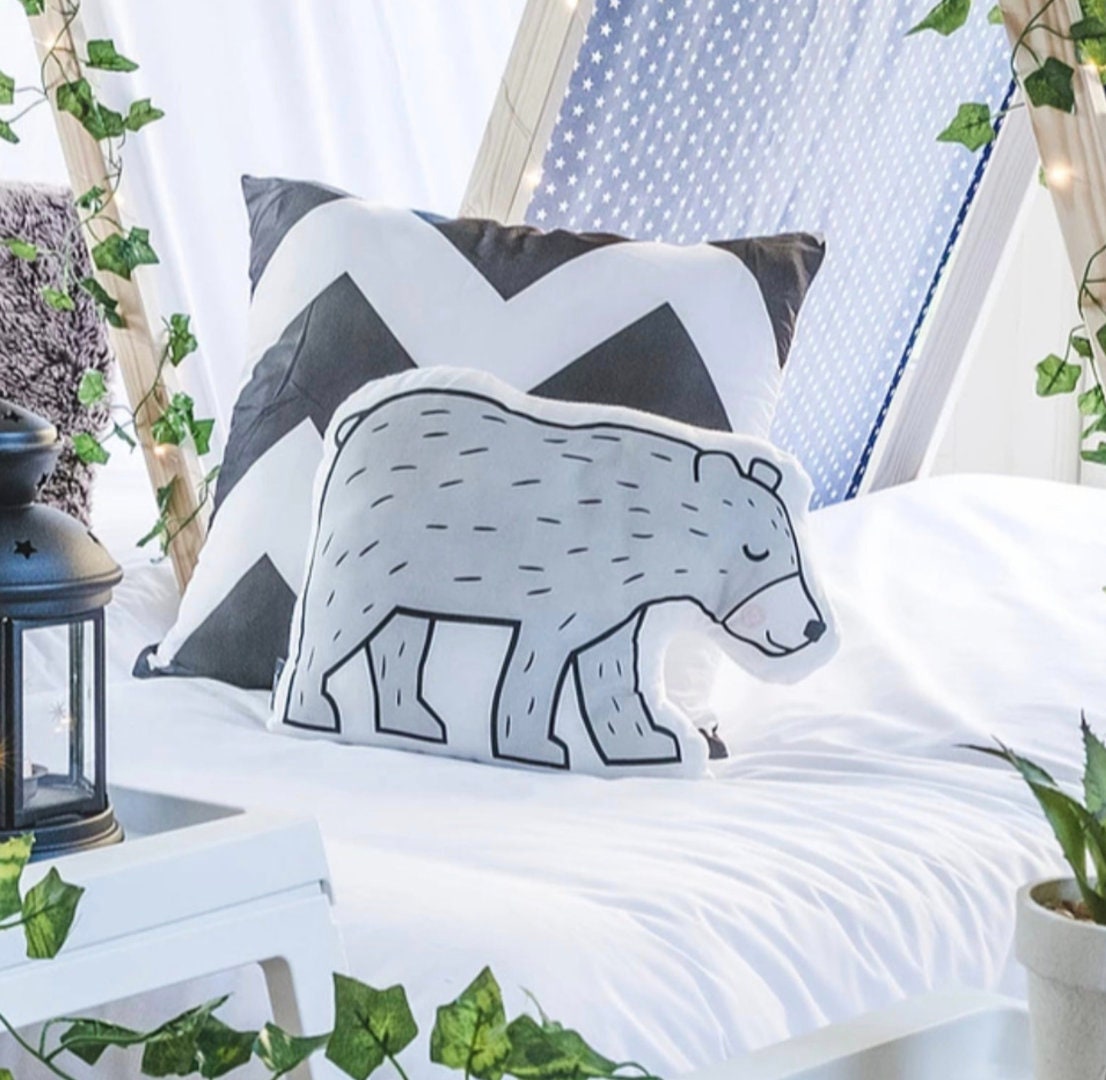 Grey or Brown Bear - Plush Pillow