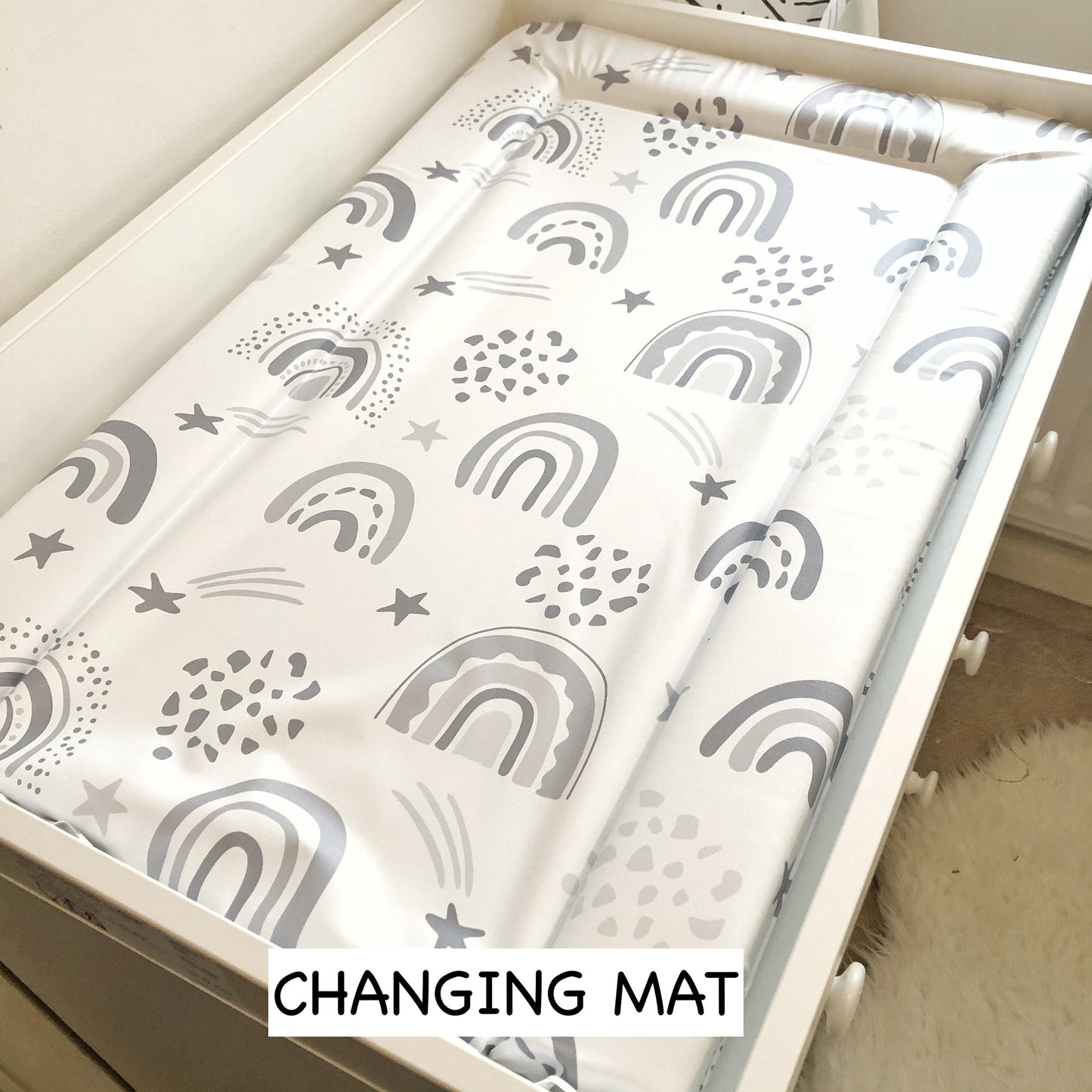 Grey Rainbow - Baby Changing Mat