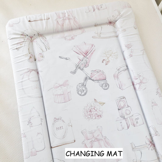Vintage Baby, Pink - Baby Changing Mat
