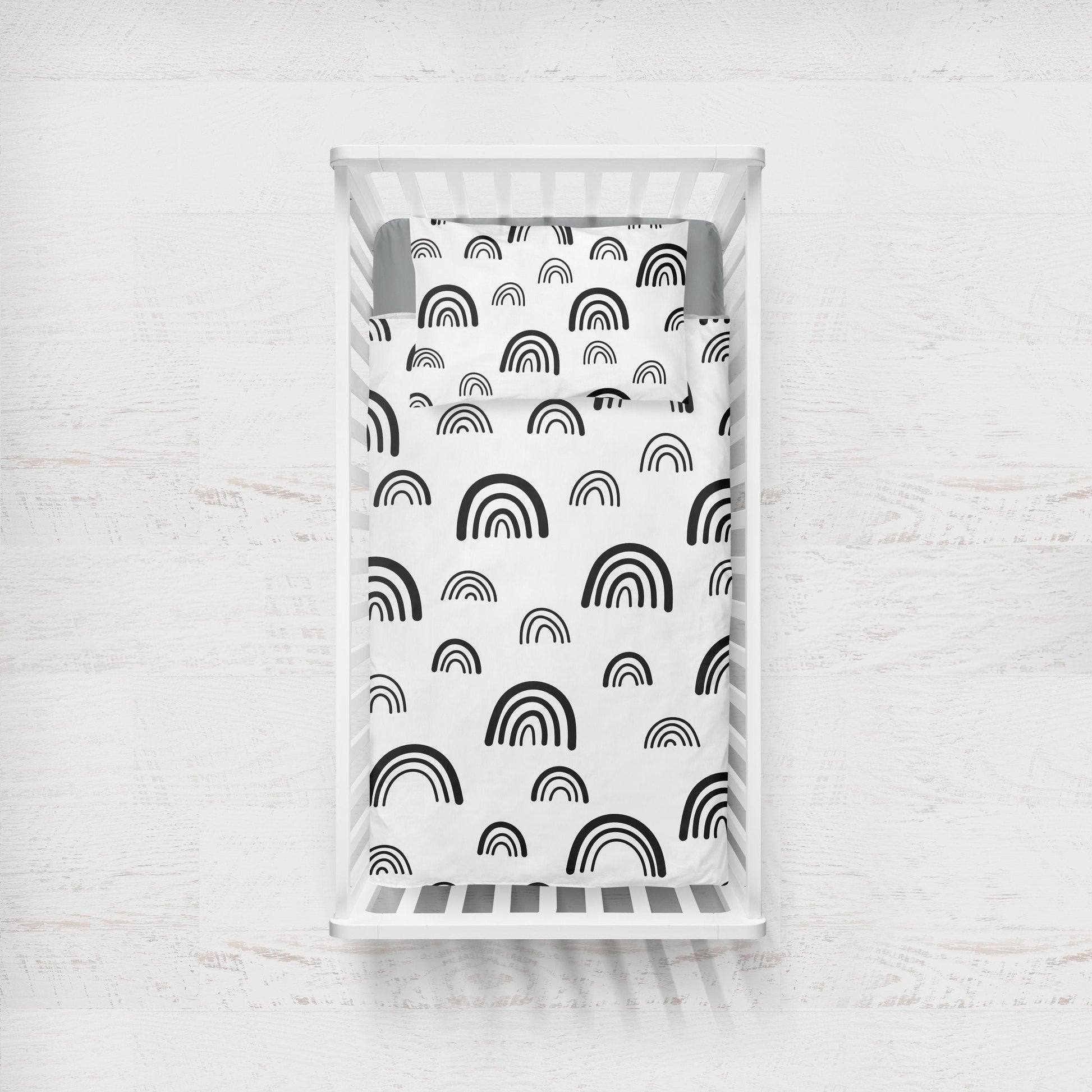 Rainbows - Black and White - Bedding