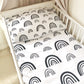 Black Rainbows and White Bedding, Monochrome Rainbows, Rainbow decor, Children's Room Decor, Rainbow Duvet Cover, Rainbow Fitted Sheets