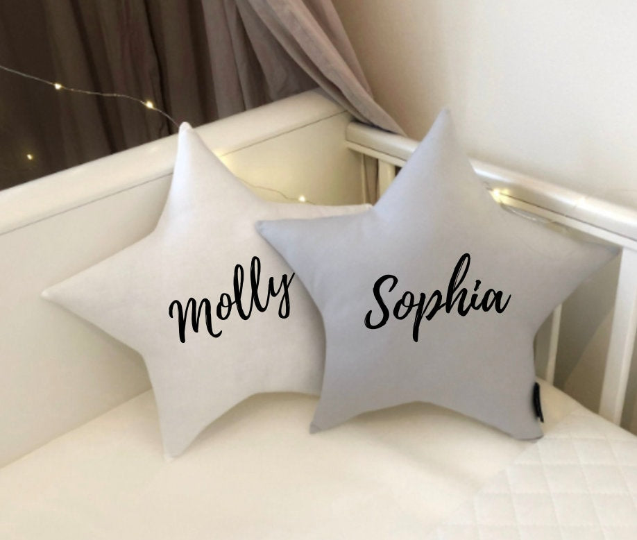 Star, Moon, Cloud (Plain or Personalised) - Plush Pillow