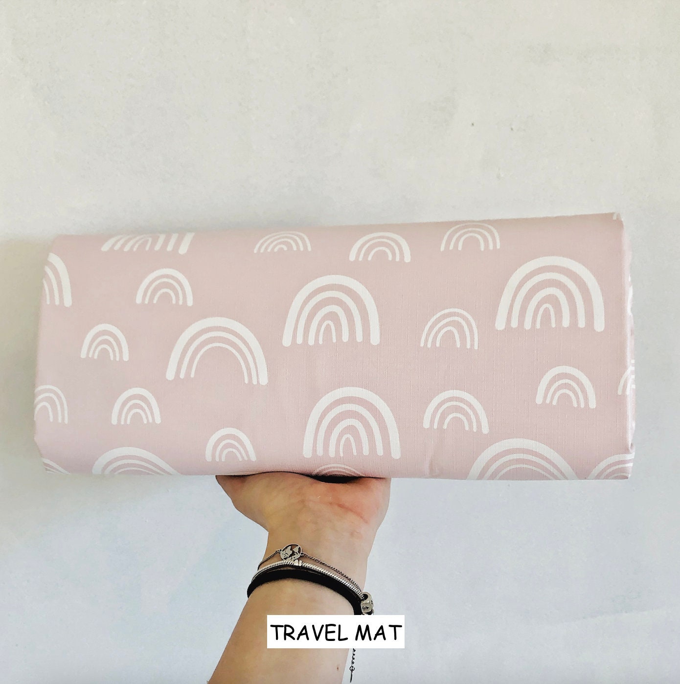 Pink & White Rainbows - Baby Changing Mat