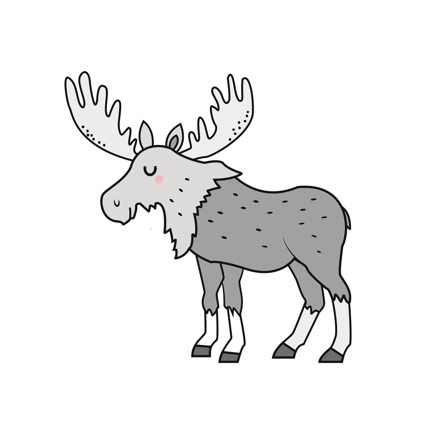 Grey Moose - Plush Pillow