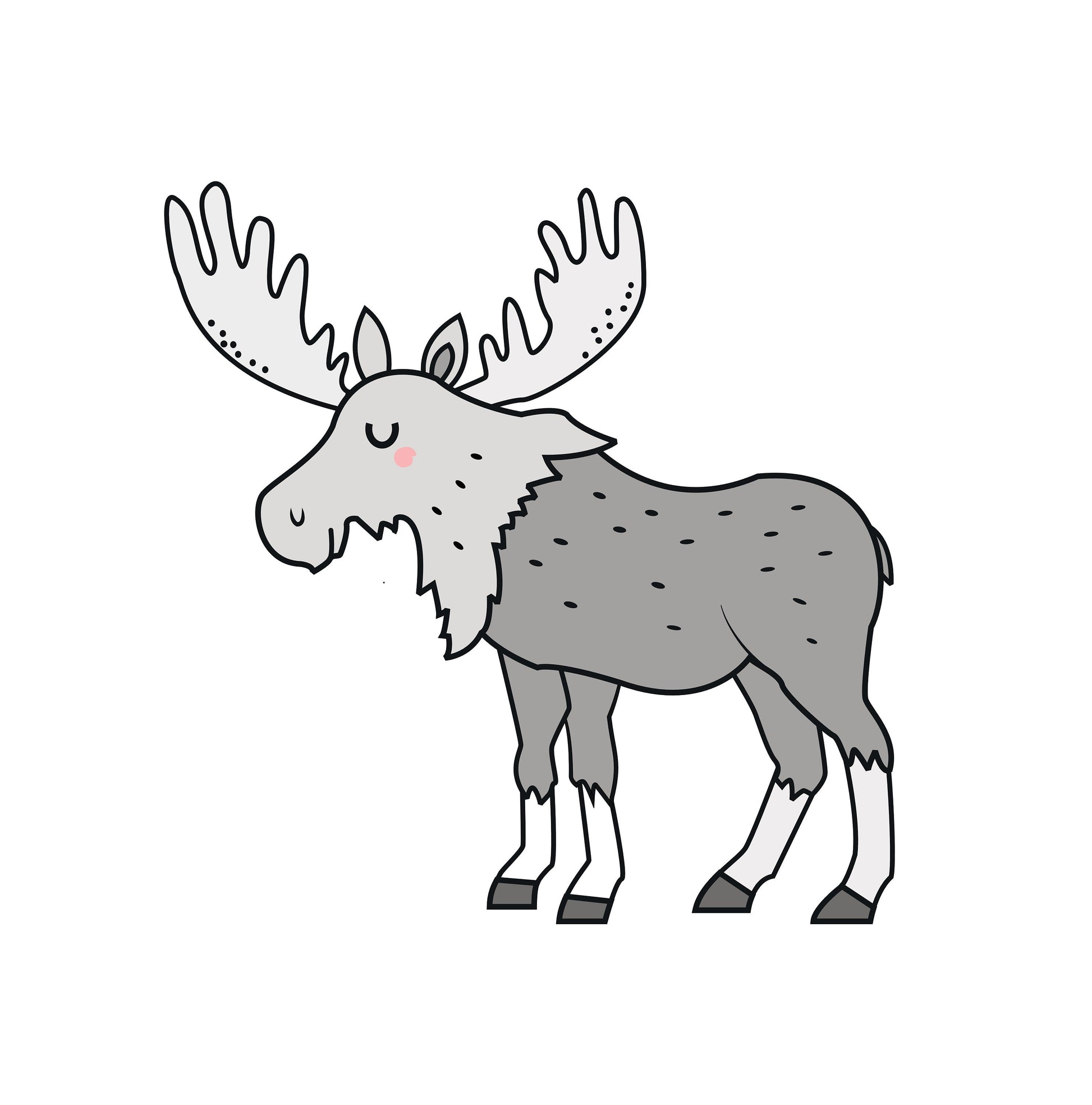Grey Moose - Plush Pillow