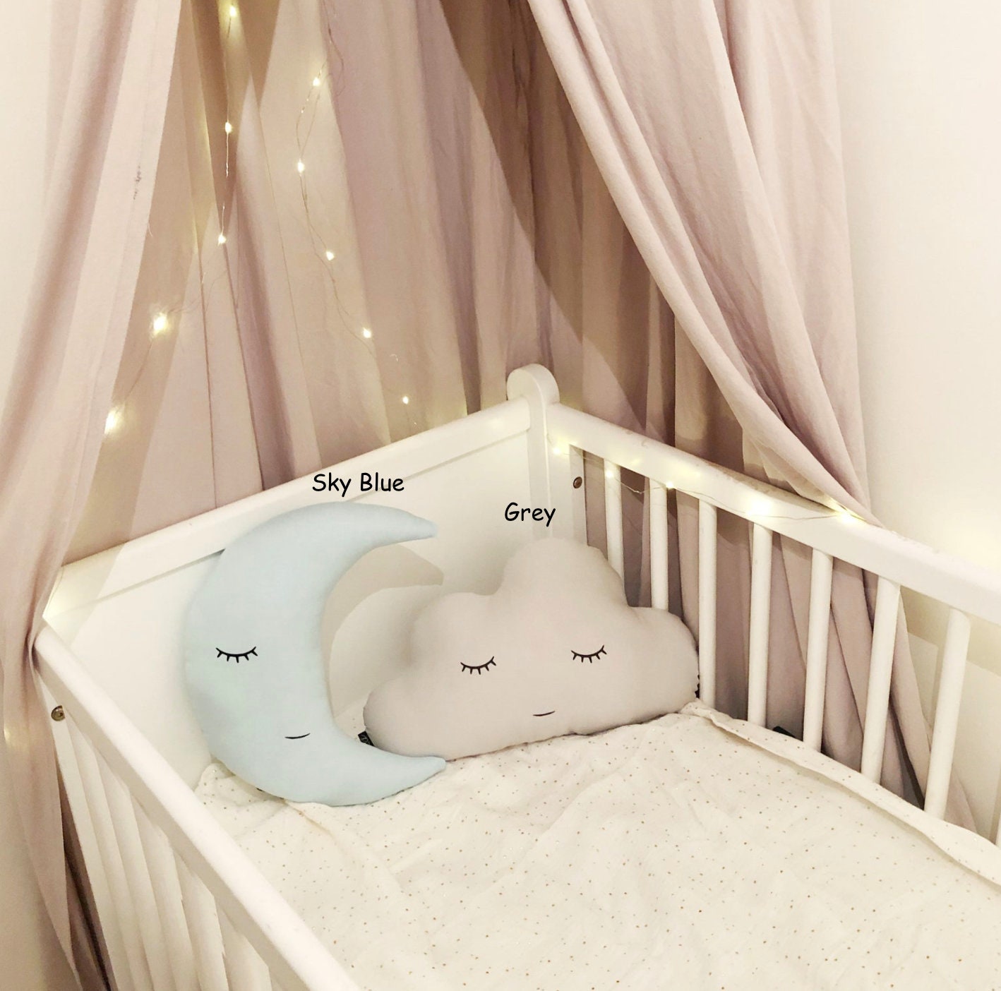 Sleepy Star, Moon, Cloud - Plush Pillow