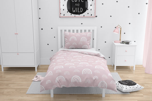 Pink and White Rainbow - Bedding