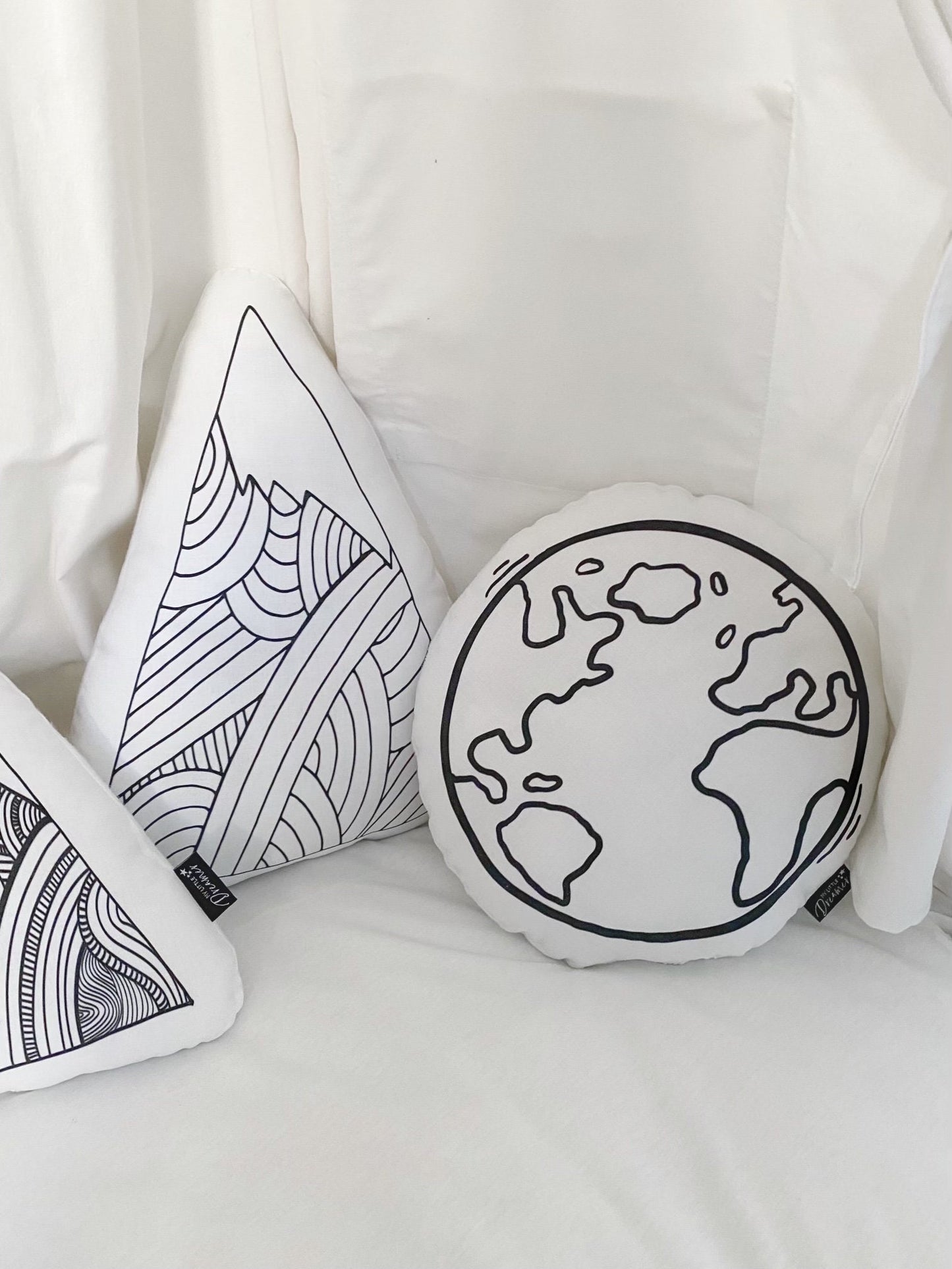 Large Line Art Mountain - Plush Pillow