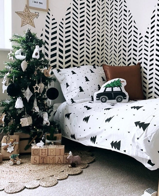 Christmas Tree, Black & White - Bedding